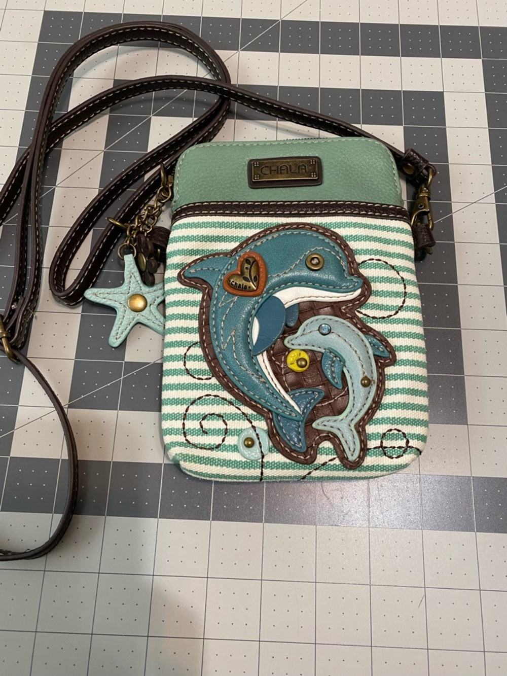 Chala Dolphin Crossbody Bag with Charms